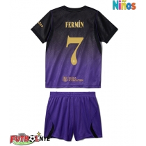 Camiseta Barcelona Fermin Lopez #7 Visitante Equipación para niños 2026-27 manga corta (+ pantalones cortos)